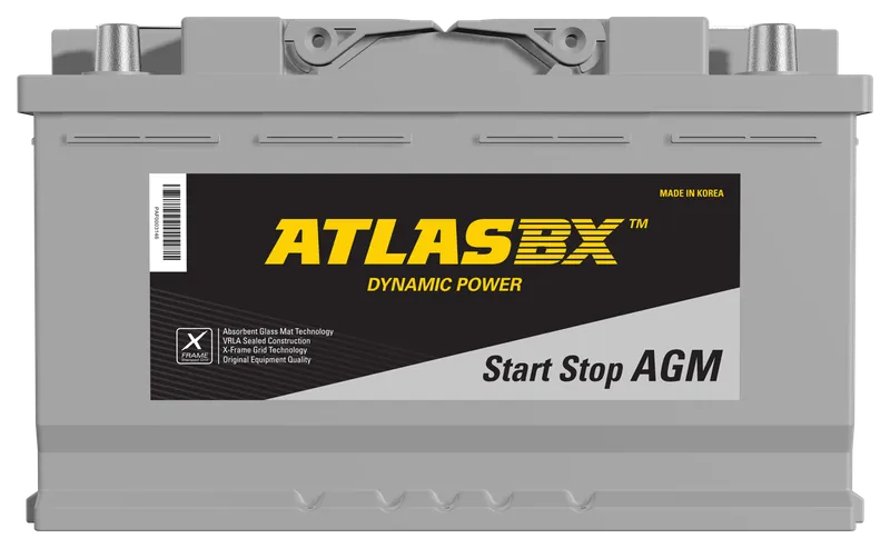 Ắc quy ATLASBX AGM Start-Stop cao cấp — Chính diện