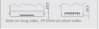 Bản vẽ chân giữ mã B5 — Rãnh ở cạnh dài, 29.0mm ở cạnh ngắn